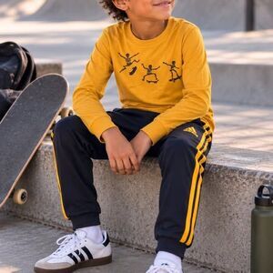Boys Adidas Track Pants + Art Class Skateboard Shirt Lot – Sizes 8/10 & 10/12
